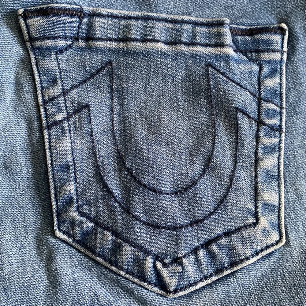 True Religion Halle Mid Rise Super Skinny Stretch no flap Midnight Frost wash - Picture 10 of 16